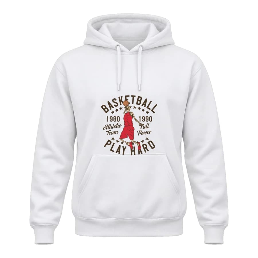 Hoodie — Basketball · Terrain urbain — Devant — Blanc