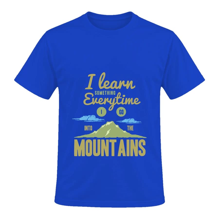 T-shirt — Learn From The Mountains — Devant — Bleu
